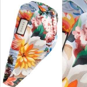 Gucci Josif Flower Print Silk Headband
